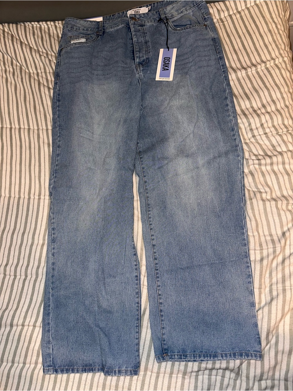 Light Blue Wide-Leg Jeans